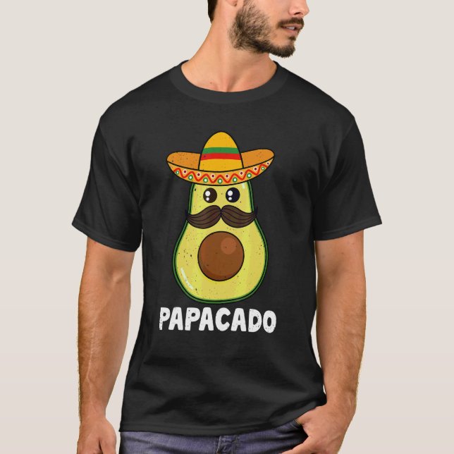 Avocado Vater Vegan Guacamole Papacado Sombrero Ci T-Shirt (Vorderseite)