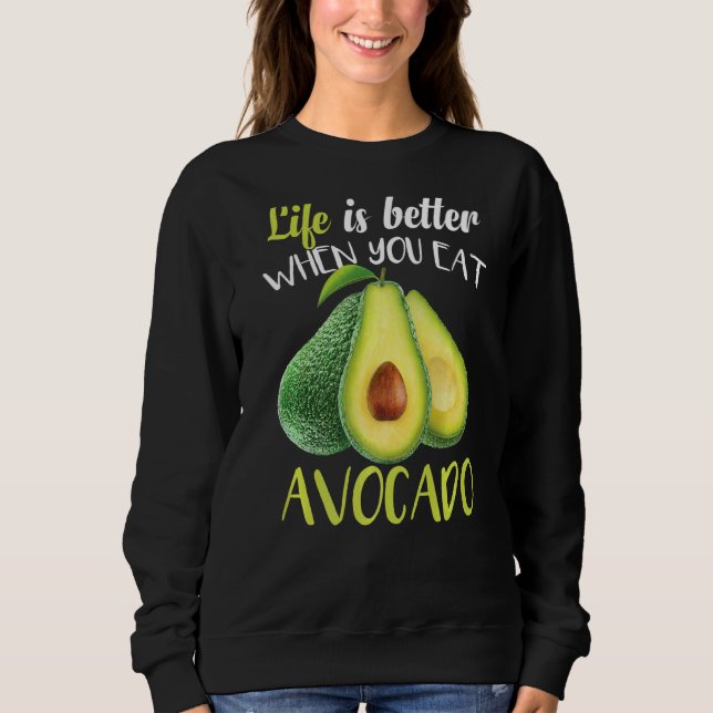 Avocado Vegan Vegetarian Guacamole Sweatshirt (Vorderseite)