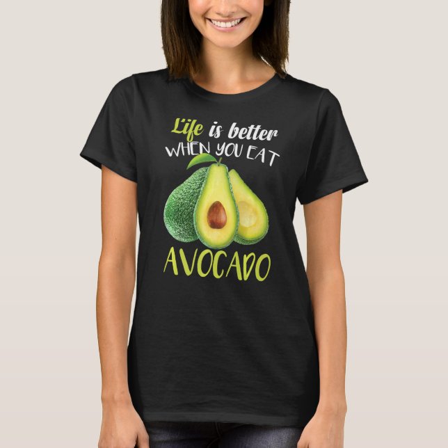 Avocado Vegan Vegetarian Guacamole T-Shirt (Vorderseite)