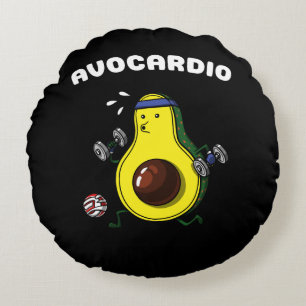 Avocado Vegane Fitness Cardio Workout Übung Rundes Kissen