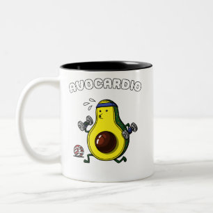 Avocado Vegane Fitness Cardio Workout Übung Zweifarbige Tasse