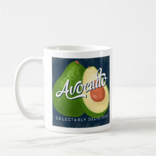 Avocado Vintage Fruchtlabel Retro Kaffeetasse