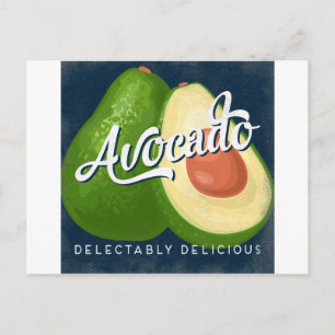 Avocado Vintage Fruchtlabel Retro Postkarte