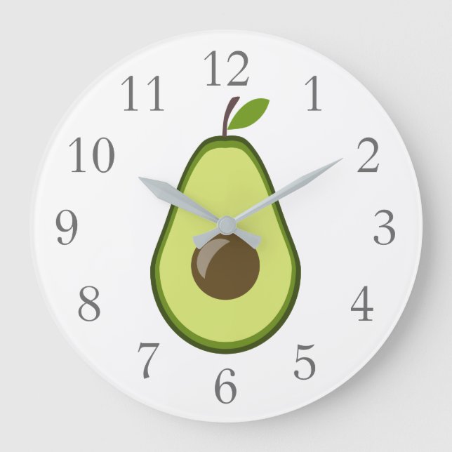 Avocado Wall Clock Große Wanduhr (Vorderseite)
