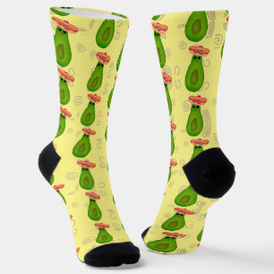 Avocado Wearing Sombrero Socken