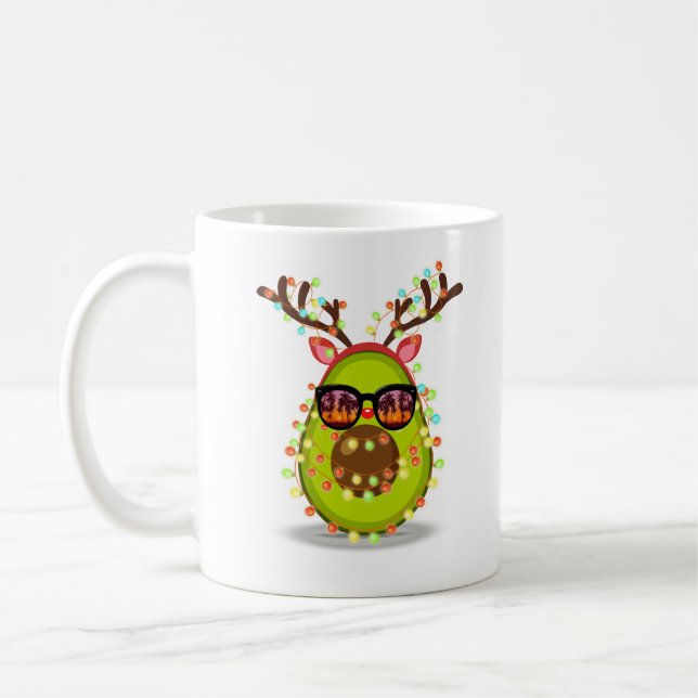 Avocado Weihnachtsbaum Lichter Weihnachten Sommer Kaffeetasse (Links)