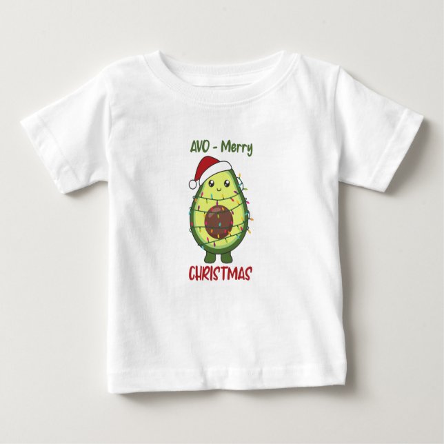 Avocado Weihnachtslicht Funny Avocados Adult Clot Baby T-shirt (Vorderseite)