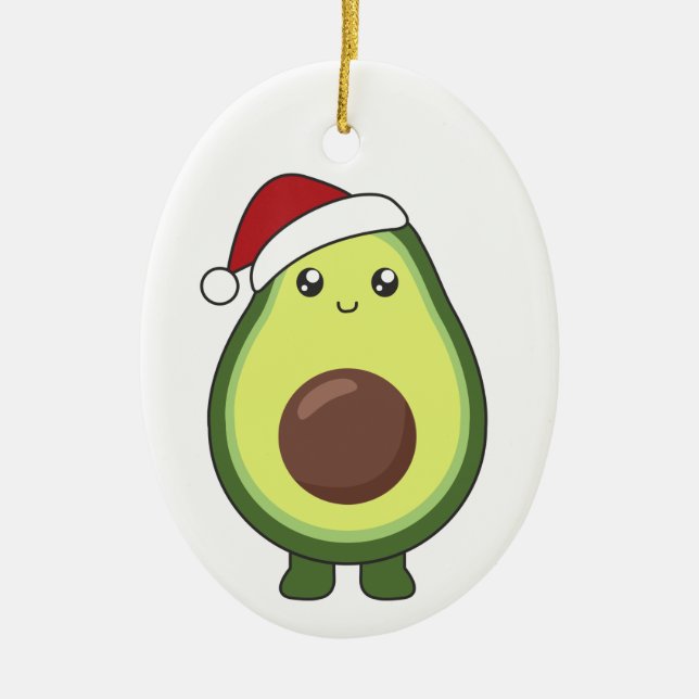 Avocado Weihnachtslicht Funny Avocados Adult Clot Keramik Ornament (Vorne)