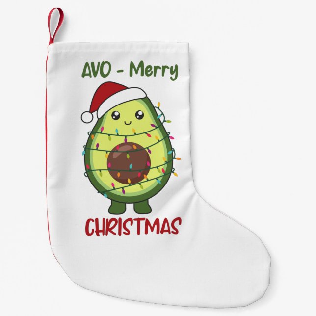 Avocado Weihnachtslicht Funny Avocados Adult Clot Kleiner Weihnachtsstrumpf (Vorderseite)