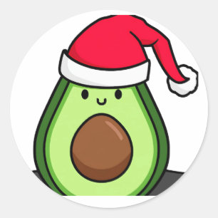 Avocado Weihnachtsspass Runder Aufkleber