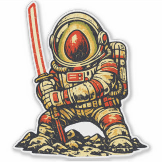 Avocado Weltraumkommandant — Vintage Retro Sci-Fi  Aufkleber