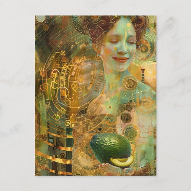 Avocado Woman Collage Postkarte (Vorderseite)