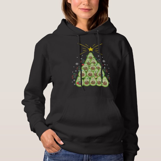 Avocado Xmas Tree Holiday  Avocado  Christmas Hoodie (Vorderseite)