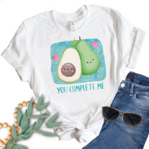 Avocado You Complete Me Liebe Kawaii Aquarell T-
