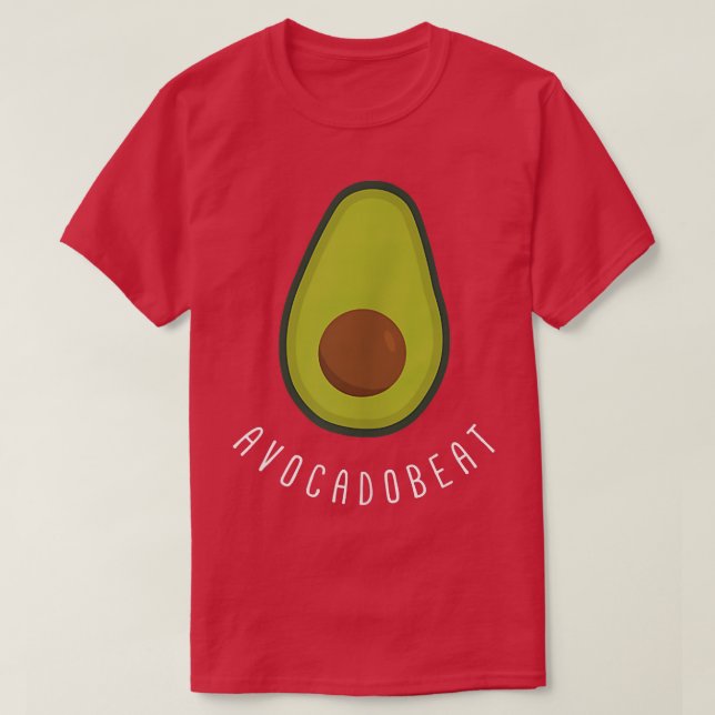 Avocadobeat Funny Vegan Avocado Heart  T-Shirt (Design vorne)