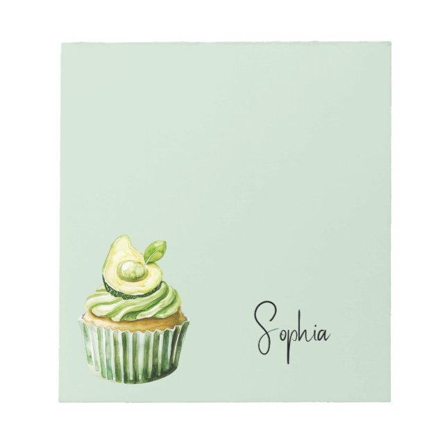 Avocadocupcake Notizblock (Vorderseite)