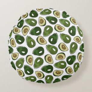Avocadomuster Rundes Kissen