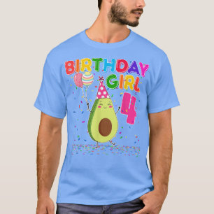 Avocados 4th Birthday Girl 4 Years Old Avocados Th T-Shirt
