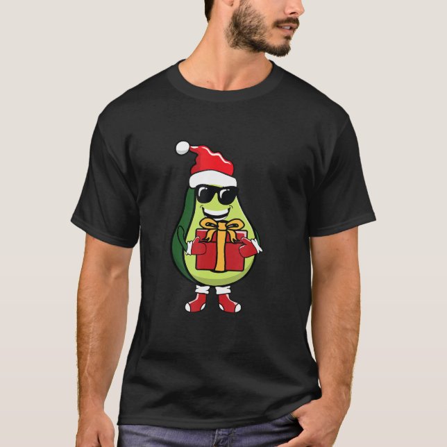 Avocados Fruit Lover Matching Weihnachtsmannmütze  T-Shirt (Vorderseite)