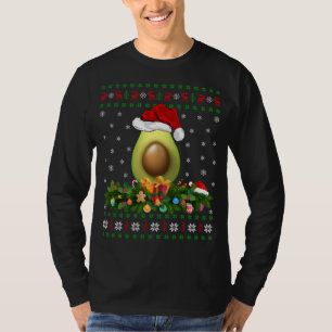 Avocados Fruit Lover Xmas Weihnachtsmannmütze Ugly T-Shirt