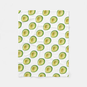 Avocados Green White Pattern Yum 4Amy Fleecedecke