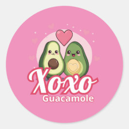 Avocados in love, Valentine day Runder Aufkleber