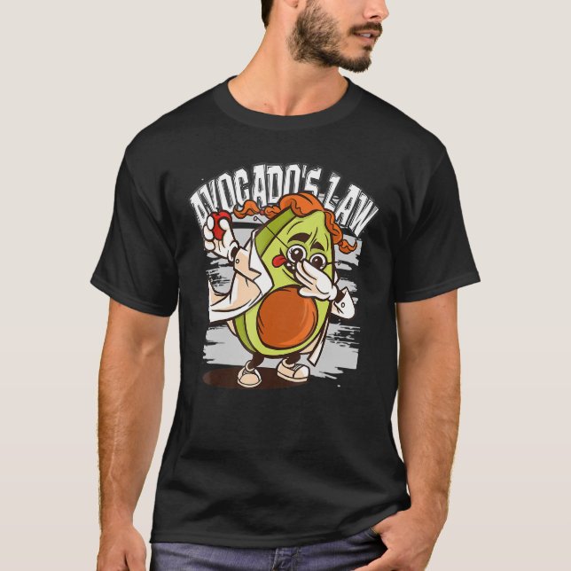 Avocados Law Crazy Dabbing Wissenschaftler Avogadr T-Shirt (Vorderseite)