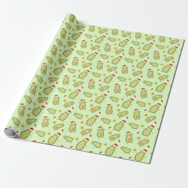 Avocados & Weihnachten Geschenkpapier (Ungerollt)
