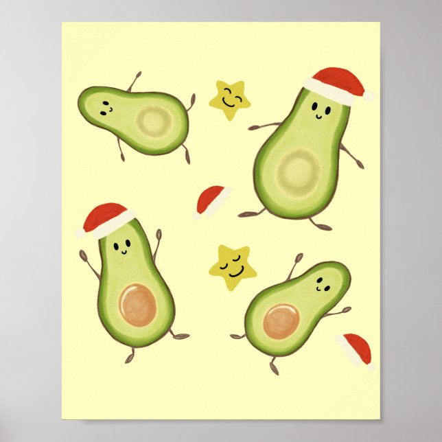 Avocados & Weihnachten Poster (Vorne)