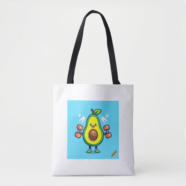 "Avocardio Cartoon Avocado Working Out - Spaß und  (Vorderseite)