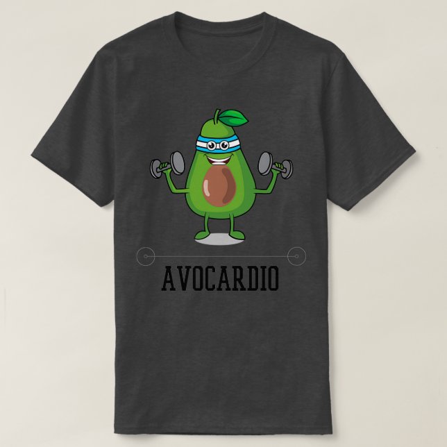 Avocardio Funny Avocado Doing Cardio T-Shirt (Design vorne)