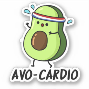 Avocardio Funny Excercise Avocado Pub Aufkleber