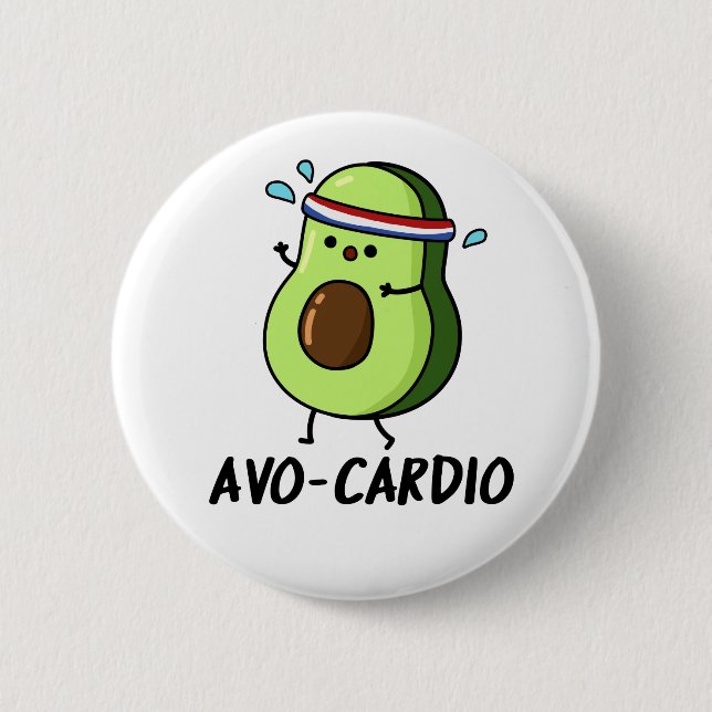Avocardio Funny Excercise Avocado Pub Button (Vorderseite)