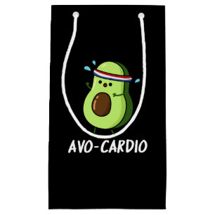 Avocardio Funny Excercise Avocado Pun Dark BG Kleine Geschenktüte