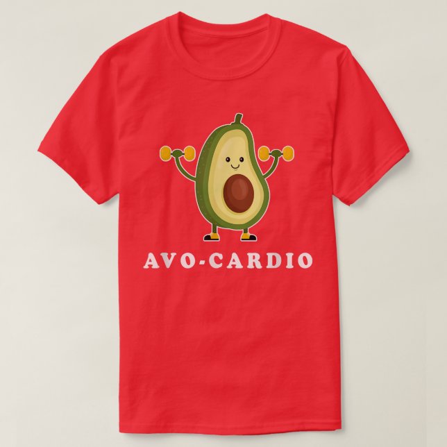 AvoCardio Funny Pun Workout Running Avocado T-Shirt (Design vorne)