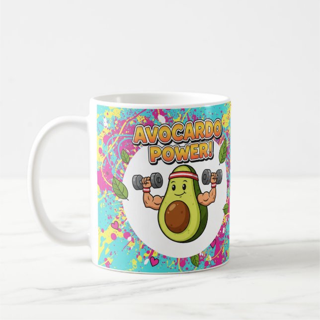 Avocardo Power Funny Cartoon Design Kaffeetasse (Links)