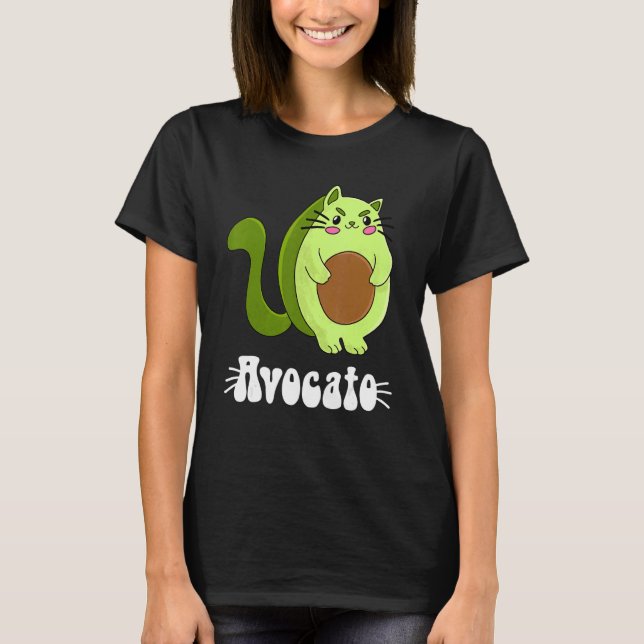 Avocato Avocado Cat Cat Eigentümer Vegan Vegetarie T-Shirt (Vorderseite)