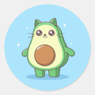 Avocato avocado cat kawaii niedliche Tasse Runder Aufkleber