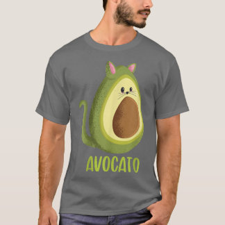 Avocato Avocado Cat Lover Niedlich Kawaii Cat Face T-Shirt