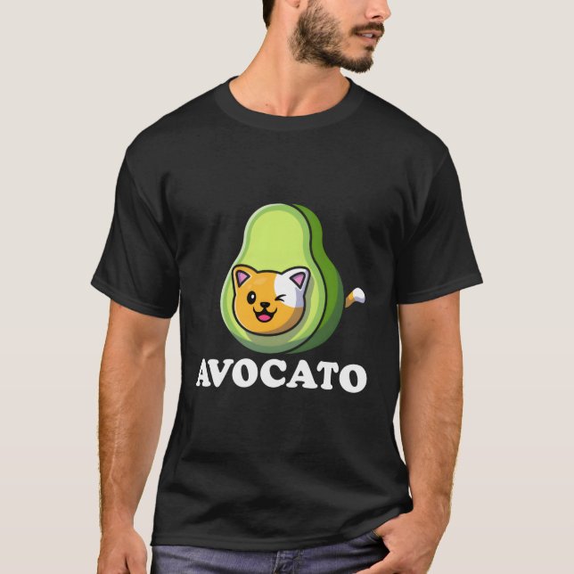 Avocato Avocado Cat Vegan Vegetarian Keto Diät T-Shirt (Vorderseite)
