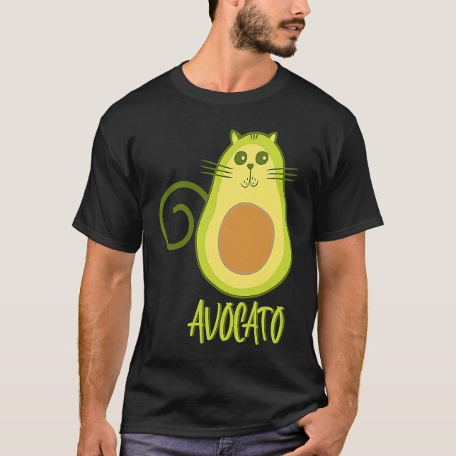 Avocato Avocado Katze und Veganer T-Shirt (Vorderseite)