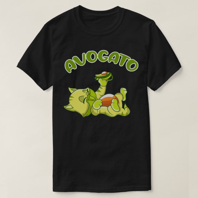 Avocato Avocado Kitten isst grüne Früchte T-Shirt (Design vorne)