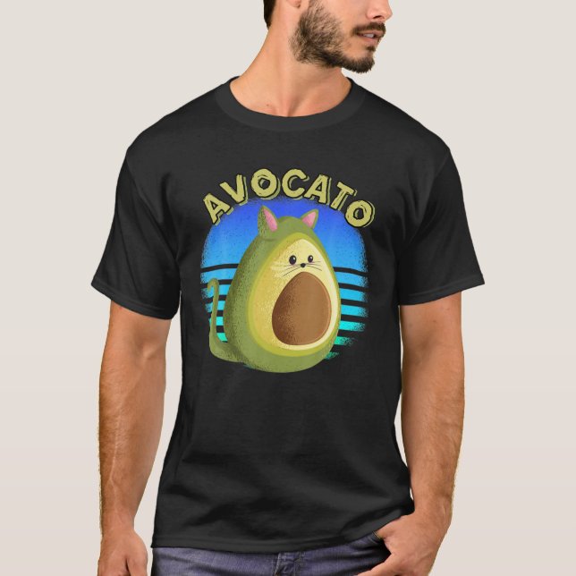 Avocato Funny Niedlich Cat Avocado Geschenk für Ve T-Shirt (Vorderseite)