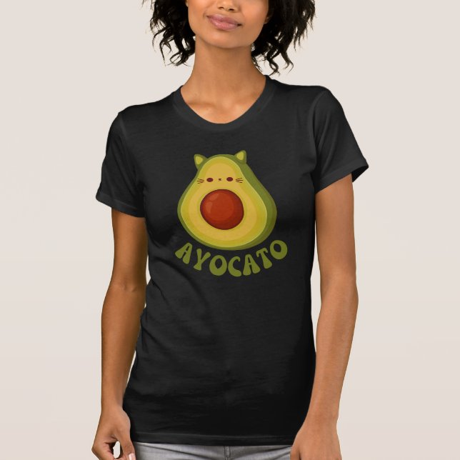 Avocato Funny Niedlich Cat Avocado T-Shirt (Vorderseite)