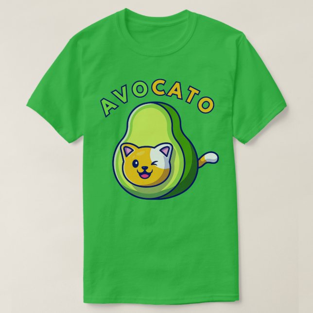 Avocato Funny Niedlich Cat Avocado Vegan und Katze T-Shirt (Design vorne)