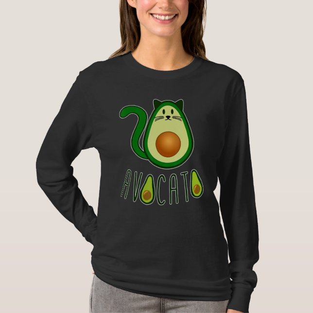 Avocato Katzen Avocado Fruchtkatze Tier und Hausti T-Shirt (Vorderseite)