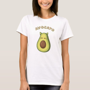 AVOCATO - Niedliche Funny Cat & Avocado Liebhaber  T-Shirt