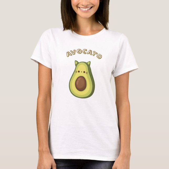 AVOCATO - Niedliche Funny Cat & Avocado Liebhaber  T-Shirt (Vorderseite)