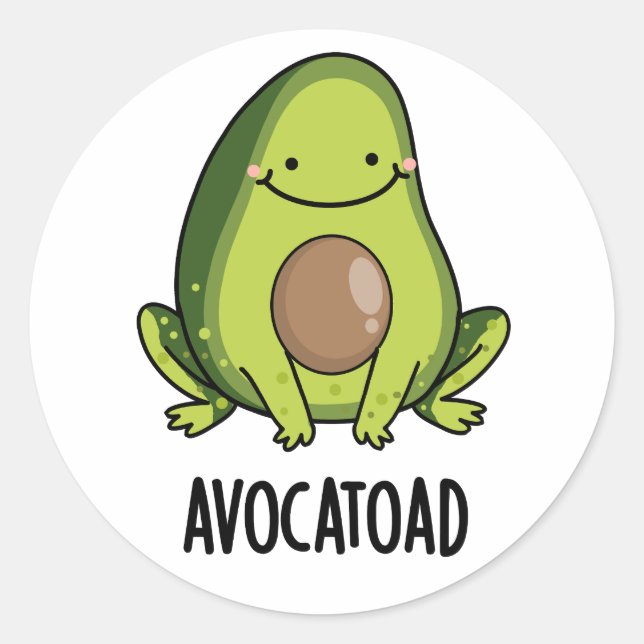 Avocatoad Funny Avocado Toad Puff Runder Aufkleber (Vorderseite)