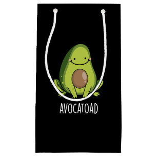 Avocatoad Funny Avocado Toad Pun Dark BG Kleine Geschenktüte